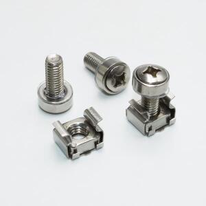 20p/set 캐비닛 나사 304 스테인레스 M5x16 M6x16mm 랙 마운트 케이지 너트 볼트 네트워크 서버 섀시 라우