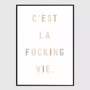 모던 슬림액자 Cest la fucking vie A3사이즈 거실액자 깔끔한액자 공간그림