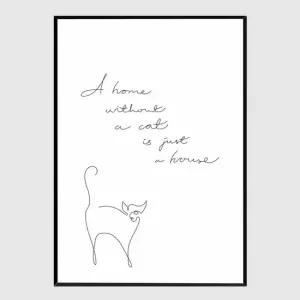 모던 슬림액자 Without a cat A3사이즈 거실액자 깔끔한액자 공간그림