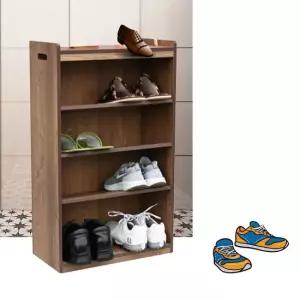 사무실 현관 틈새 좁은 신발장 슬림 오픈 4단 엔틱 원목신발장 사무실신발장 오픈신발장