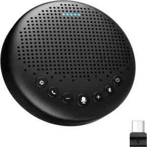 EMEET 컨퍼런스 스피커 및 마이크 Luna 360 음성 픽업 소음 감소/분음/표시 USB 블루투스 스피커폰 동글