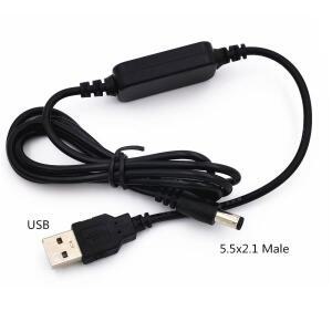 DC 5V 2A 드라이브 USB 케이블 AC-PW20 FW50 FZ100용 5.5x2.1mm로 전압 개선 Canon DR400(BP511) DR-E6 LP-