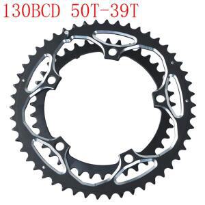 50T-39T 치아 2x 도로 자전거 크랭크 체인 휠 링 CNC 9/10/11 속도 130BCD 접이식 이중 셋 디스크