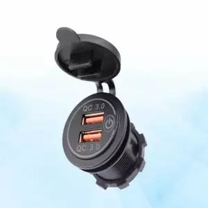 (옵션 QC3.0USB2포트)QC 3.0 2포트 캠핑카 충전 소켓 매립충전포트 차량용매립USB포트 매립형시거잭