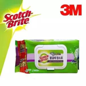 [생활] 3M 더블액션 물걸레 청소물티슈 청소포 표준형 24매 거실청소