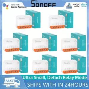 Sonoff 미니 익스트림 와이파이 스마트 스위치 양방향 리모컨 분리 릴레이 모드 홈 모듈 eWelink 앱 Alexa