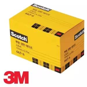 3M 스카치 투명 양면 테이프 리필 6개입 665R-12