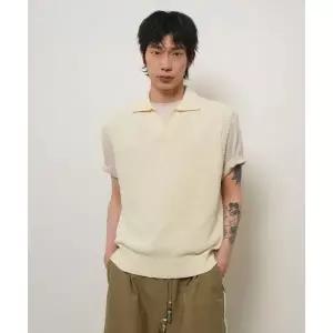 제너럴아이디어 GENERALIDEA MAN 오픈 카라 니트 베스트 IVORY GF2MKV015 GF2MKV015IV 405769