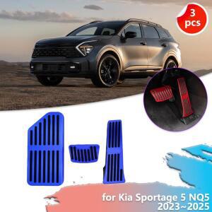 Kia Sportage 5 NQ5 용 자동차 가스 브레이크 페달 2023 ~ 고무 미끄럼 방지 합금 발판 풋 커버 부품 패드