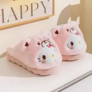 [하프클럽/]털실내화 키티 여성 슬리퍼
