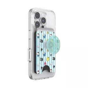 PopSockets 확장 그립이 있는 휴대폰 지갑, 카드 홀더, 무선 충전 호환, MagSafe와 호환되는 지갑 - 헬로
