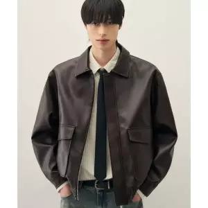 드로우핏 DRAW FIT A-2 레더 블루종 자켓 BROWN DFJK5304BR 119724