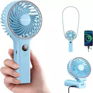 스위트풀 휴대용 선풍기 5000mAh 충전식 배터리 6단풍 LED 디지털 디스플레이 백업 전원이 장착된 접이식