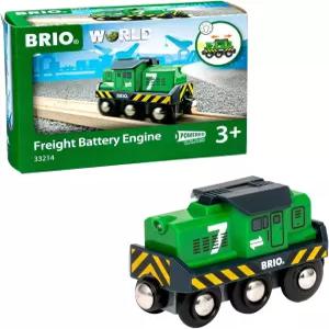 BRIO 월드 화물 배터리 엔진 - 나무 트랙용 작동 장난감 기차 강력한 동력 열차 가장 긴 세트를