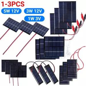 태양광모듈 태양열 5W 5V12V 1W 3V 미니 태양광 패널 폴리실리콘 에폭시 모듈 조명 셀 배터리 충전기 3-12V