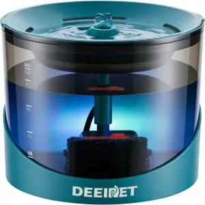 DEEIPET 고양이 분수 74온스/2.2리터 초조용 자동 물 디스펜서(컬러 LED 표시등 포함) 필터가 있는