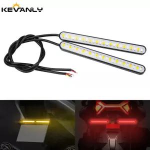 2x 24SMD LED 오토바이 라이트 바 스트립 후미등 브레이크 스톱 램프 번호판등 흐르는 방향 지시등 범용