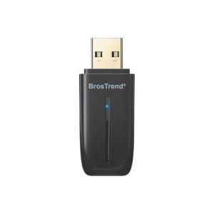 BrosTrend 2-in-1 USB WiFi 블루투스 어댑터, AX900 WiFi 6 + BT 5.4, PC 데스크톱 노트북용 USB 블루투스 어댑터, 듀얼 밴드 5GHz 600Mbps + 2.4GHz 286Mbps, Windows 11/10용 미니 무선 동글, WPA3