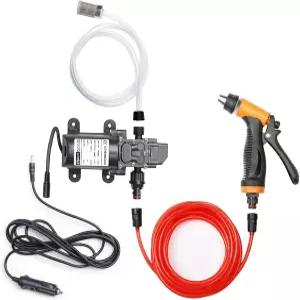 Bang4buck 휴대용 지능형 전기 압력 세척기 펌프 100W 160 PSI 12V 강력 세척 키트 가정 자동차 정원