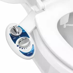 LUXE 비데 NEO 120 - 단일 노즐 자동 청소 변기용 비전기 부착 수압 조절 가능 후방 세척 파란색