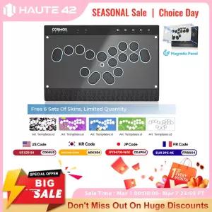Haute42 마그네틱 스틱리스 아케이드 컨트롤러 키보드 C6S PC///스위치용 레버리스 파이트 히트박스