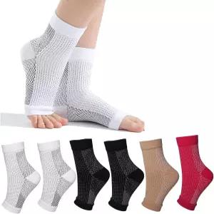 여성용 신경병증 양말 6켤레 용 압박 발목 보조기