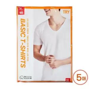 트라이 반팔런닝 5장 남자 메리야스 남성 면 런닝 (38283481A)