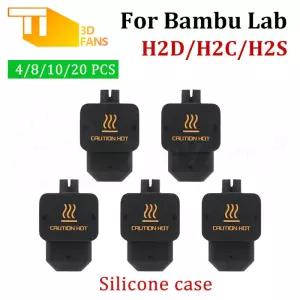 밤부랩 H2D H2C H2S 핫엔드 실리콘 커버 히팅 블록 키트 노즐용 보호 슬리브 (3D 프린터 액세서리)