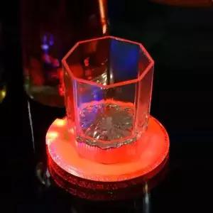 10cm 자동 술잔코스터 홈파티 레드 컵받침 LED