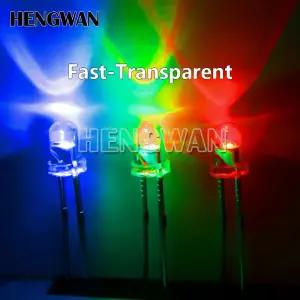 50pcs F5 5mm 빠른/느린 RGB 플래시 빨간색 녹색 파란색 무지개 멀티 컬러 깜박이는 발광 다이오드 라운드