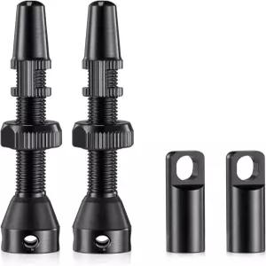 HZJD 2PCS 튜브리스 밸브 검은색 합금 프레스타 스템 통합 코어 제거 도구 44mm