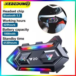 mei Y20 블루투스 오토바이 헬멧 셋 폰 무선 Motobike 핸즈프리 스테레오 이어폰 스피커 소음 감소
