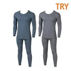 TRY 모던 삼중직 덧댐 보온메리 남성 내복 내의 세트 (23475334A)