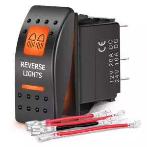 Nilight UTV 후진등 로커 스위치 켜기 5핀 SPST LED 라이트 바 주황색 백라이트 12V 24V 토글 ATV 차량용