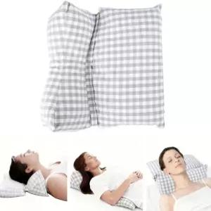 쉬케지 메밀 껍질 목 지지 뼈 모양 베개 목과 허리 및 피로를 하는 탈착식 결합 (회색) Grey 15.7x15x5.5