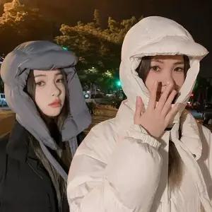 [하프클럽/셀러허브_레저캠핑]여성 겨울 모자 패딩 페이크 바라클라바 후드