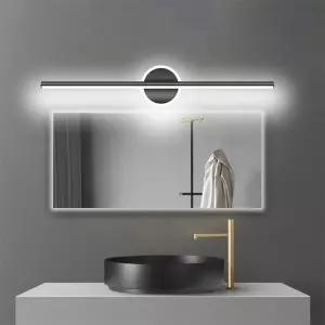 현대 LED 벽 램프 거울 전면 조명 40/60cm 간단한 골드 블랙 실내 조명기구 침실 거실 주방 욕실