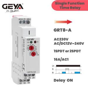 GEYA GRT8-A 전자 16A SPDT ON 지연 타이머 릴레이 시간 12V 24V 220V DIN 레일  AC230V OR ACDC12-240V