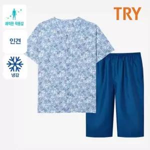 TRY 남성 인견냉감 반팔 잠옷세트 남자 홈웨어 실내복 (33172669A)