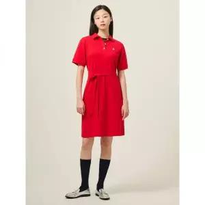 매장정품 빈폴 BEANPOLE LADIES [Essential] 피케 원피스 레드 (BF5471E016) BF5471E016 722440