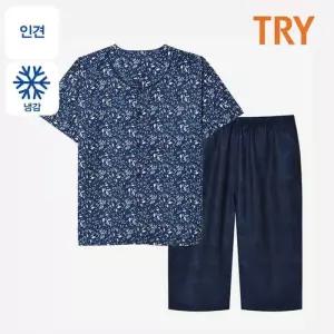 TRY 남성 인견냉감 반팔 잠옷세트 남자 실내복 홈웨어 (33172661A)