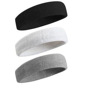 BEACE SWEATBANDS 스포츠 머리띠, 남성 및 농구, 스웨트밴드 면 여성용 수분 체육관, - 테리 운동용 천 흡수 달리기, 테니스,