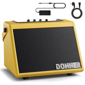 DONNER 전기 드럼 스피커 20W 전자 공연용 야외 옐로우 소형 무선 연습 키보드용 20 앰프 휴대용 세트 DDA