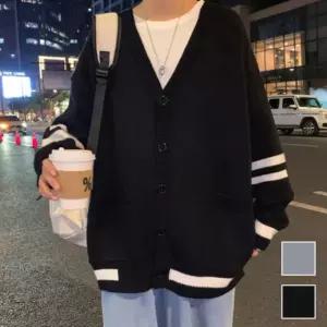 베이직 여성 가디건 남여공용 루즈핏 봄 브이넥 TWB3EDF6