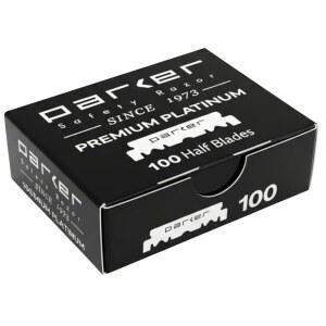 파커 세이프티 면도기, 프리미엄 플래티넘 싱글 엣지 면도날, 100 카운트 - 전문 이발사, 면도기 및 일회용 칼날 스트레이트 면도기용