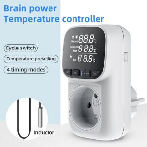 디지털 온도 컨트롤러 소켓 조절기 EU 플매트 카펫 러그 220V 타이머 스위치 포함 냉장고 양식업 용 가열