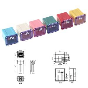 1Pc 사각형 퓨즈 20A 25A 30A 40A 50A PEC 자동차 튜브 닛산  호환 도요타 용 방수 박스 소켓 옵션