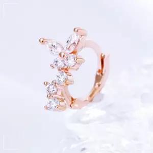 14K 플라워 귀찌 금침 큐빅 데일리 로즈골드 링피 UW9EBB92