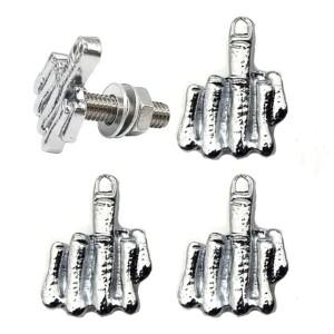 4Pcs 3D 디자인 중간 손가락 볼트 라이센스 플레이트 나사 자동차 태그 프레임에 대 한 모자 바이크 오토바