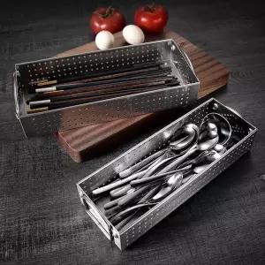 물빠짐 스텐 수저 트레이 통 함 보관함 중형 업소용 기용